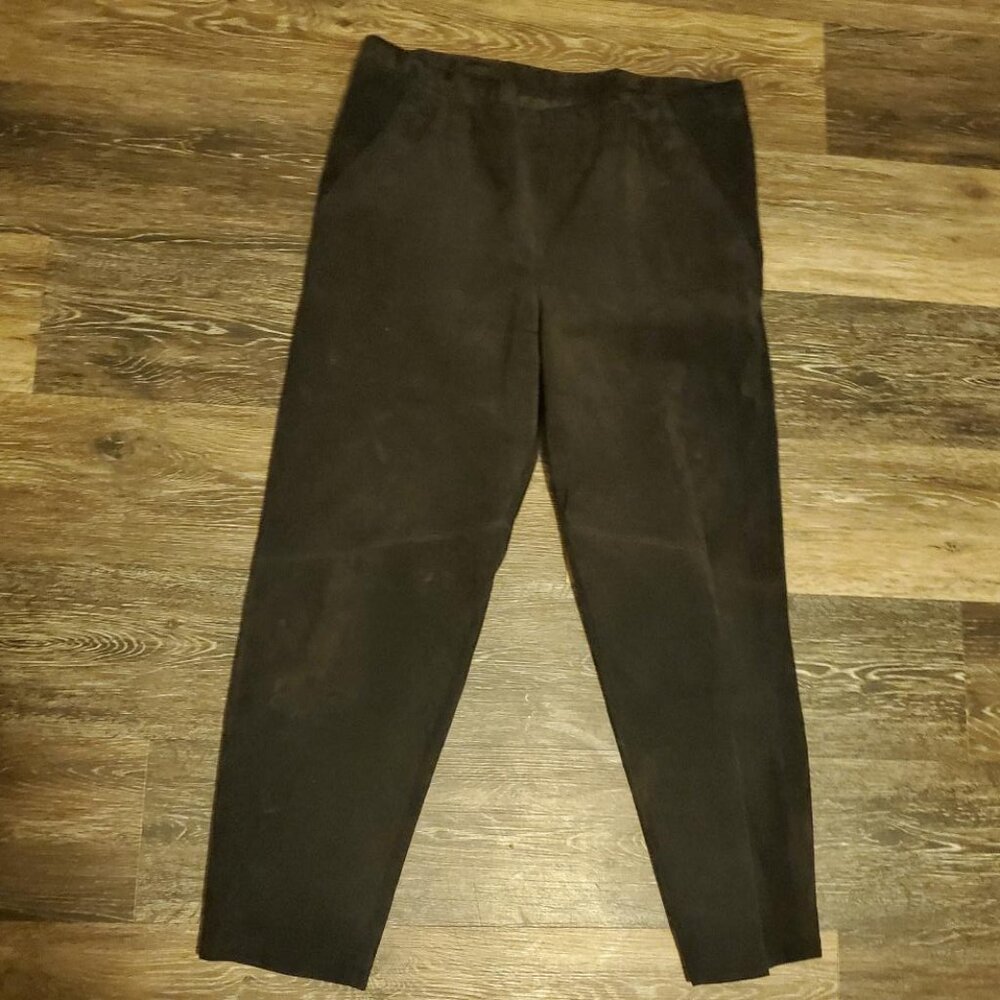 Women's EREZ Sport 100% Leather Black Pants, Size Large, Pockets, Great Cond!